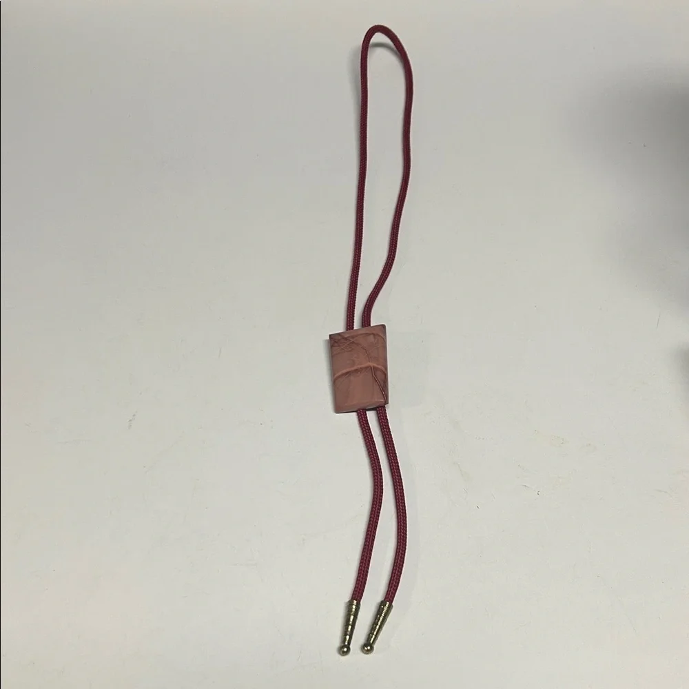 Burgundy Bolo Necklace with Gold Accents